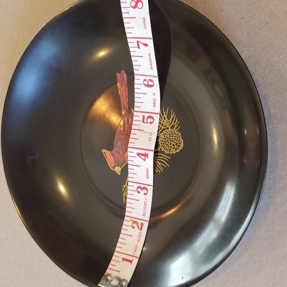 Couric 8 inch round red cardinal tray pine branch dish Vintage - Picture 2 of 5
